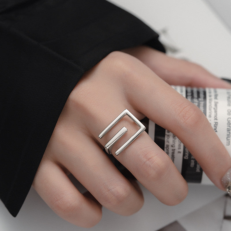 Sterling Sølv Geometrisk Liniering