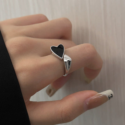 Sort Hjerte Asymmetrisk Ring