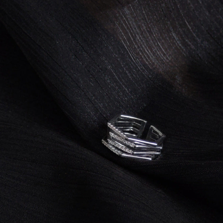 Zirkon Sekskant Justerbar Ring