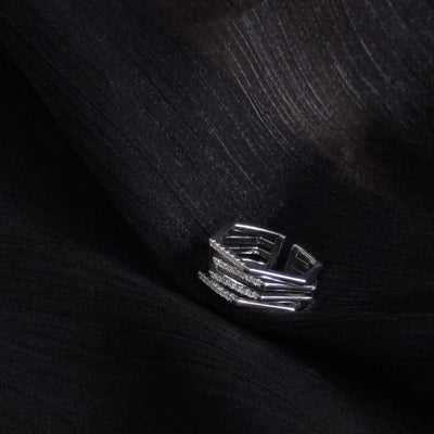 Zirkon Sekskant Justerbar Ring
