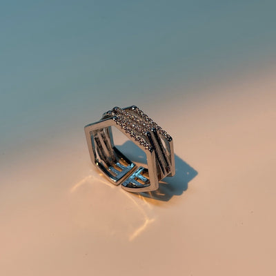 Zirkon Sekskant Justerbar Ring