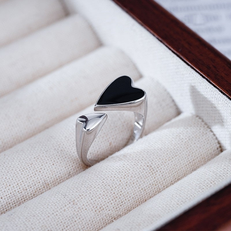 Sort Hjerte Asymmetrisk Ring