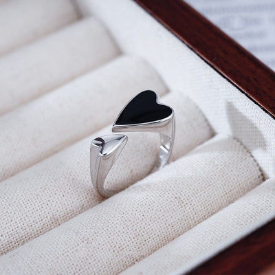 Sort Hjerte Asymmetrisk Ring