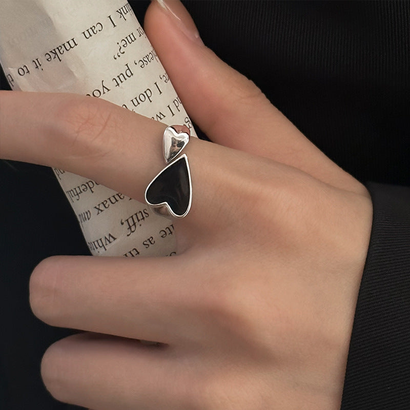 Sort Hjerte Asymmetrisk Ring