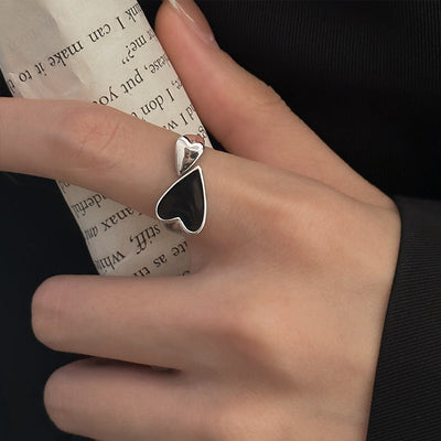 Sort Hjerte Asymmetrisk Ring
