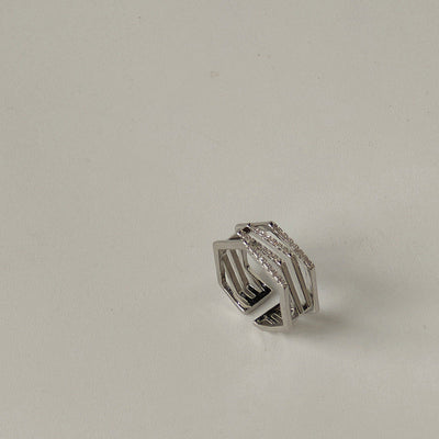 Zirkon Sekskant Justerbar Ring