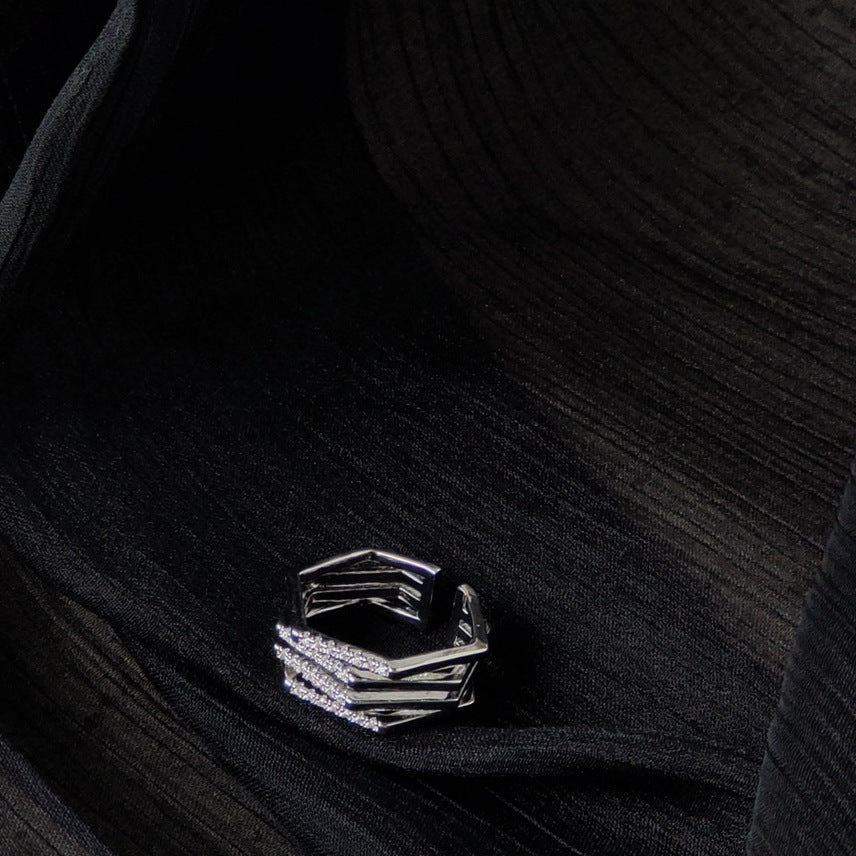 Zirkon Sekskant Justerbar Ring