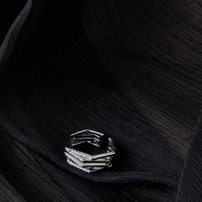 Zirkon Sekskant Justerbar Ring