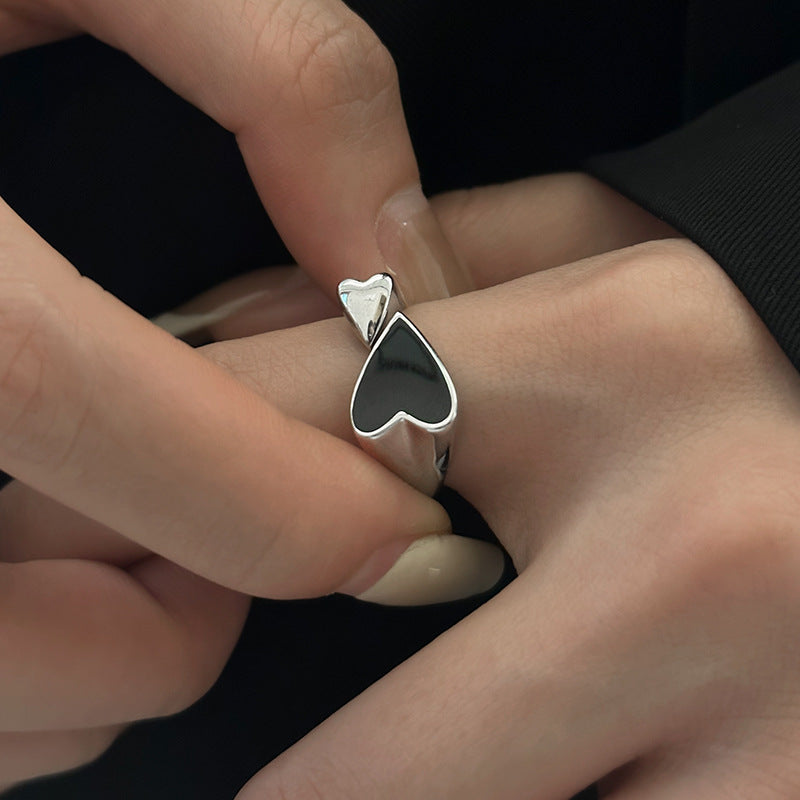 Sort Hjerte Asymmetrisk Ring