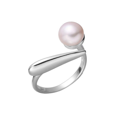 Sterling Sølv Sammenflettet Perle Ring