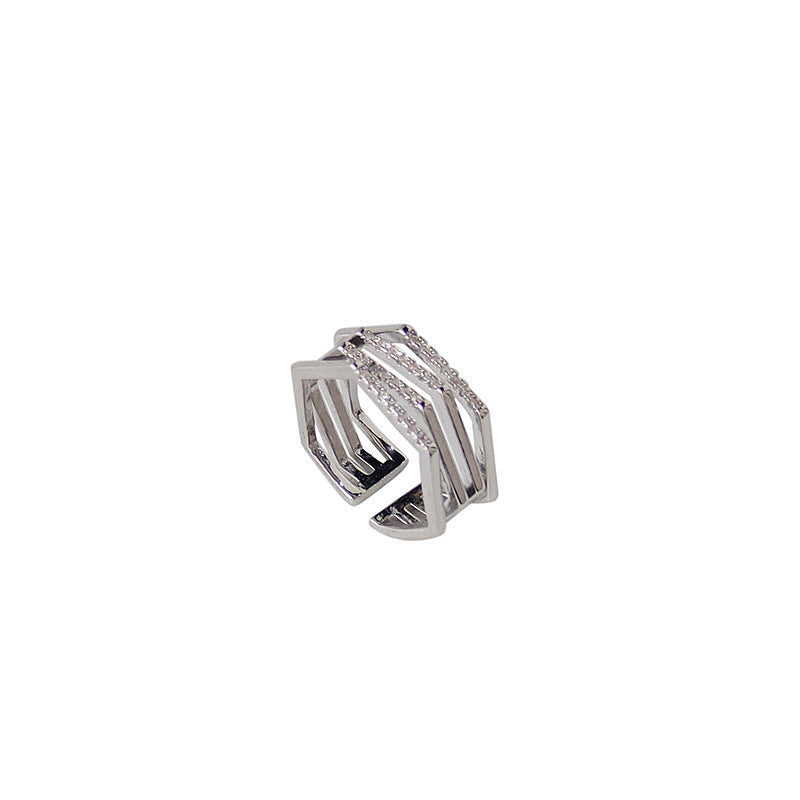 Zirkon Sekskant Justerbar Ring