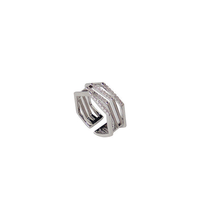 Zirkon Sekskant Justerbar Ring