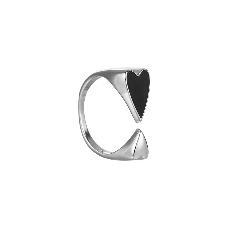 Sort Hjerte Asymmetrisk Ring