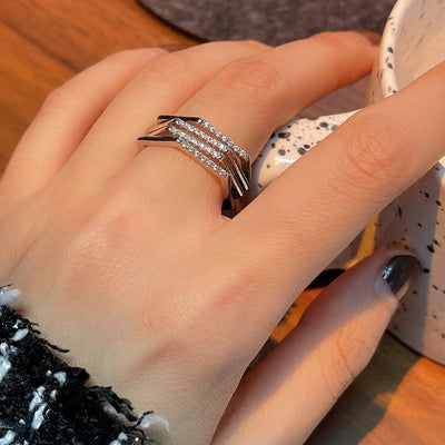Zirkon Sekskant Justerbar Ring