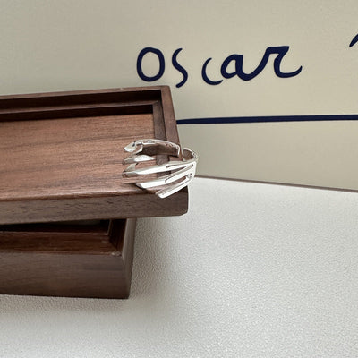 Sølvlagdelt Twill justerbar ring