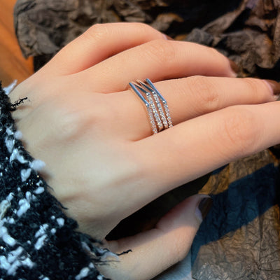Zirkon Sekskant Justerbar Ring