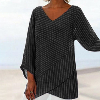 Serenya - Draperet Stribet Top