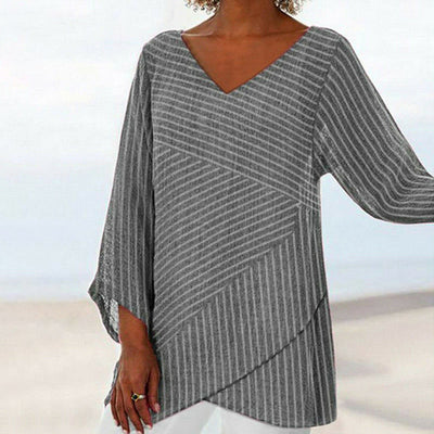 Serenya - Draperet Stribet Top