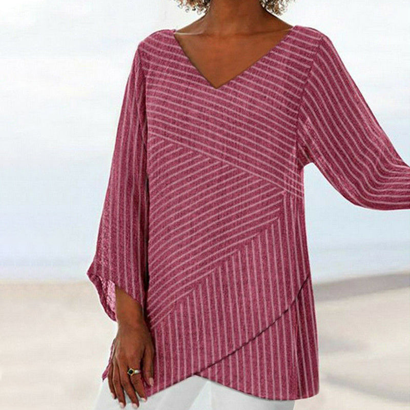 Serenya - Draperet Stribet Top