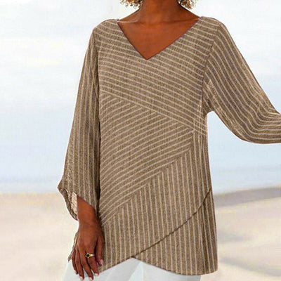 Serenya - Draperet Stribet Top