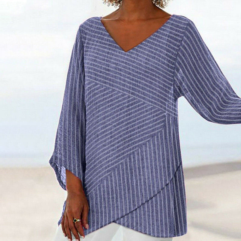 Serenya - Draperet Stribet Top