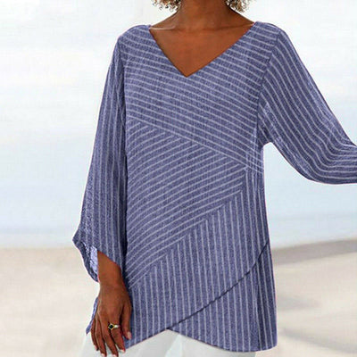 Serenya - Draperet Stribet Top