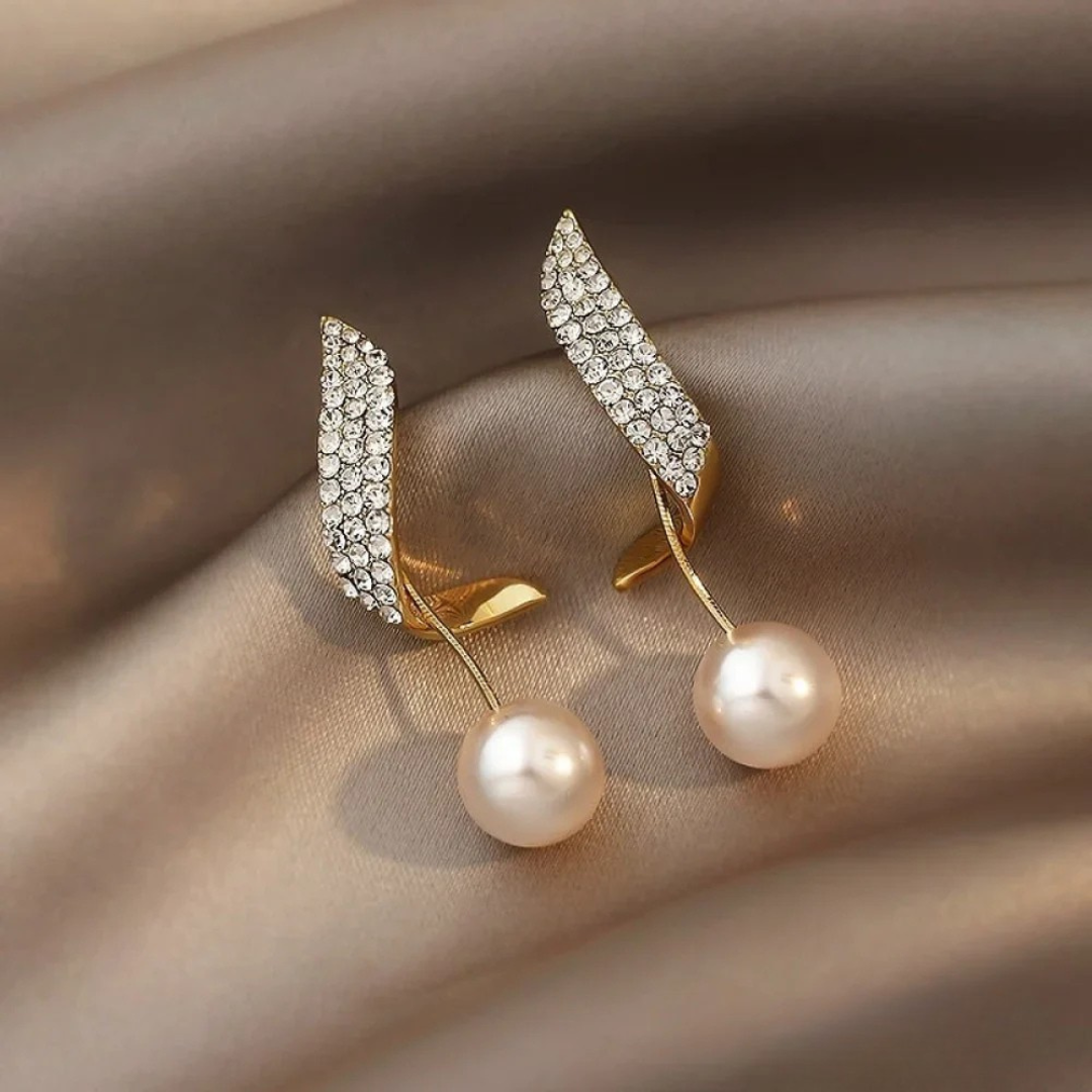 Elegant Perle Dråbe Guld Øreringe