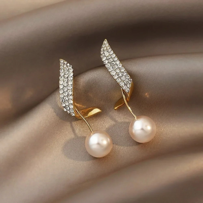 Elegant Perle Dråbe Guld Øreringe
