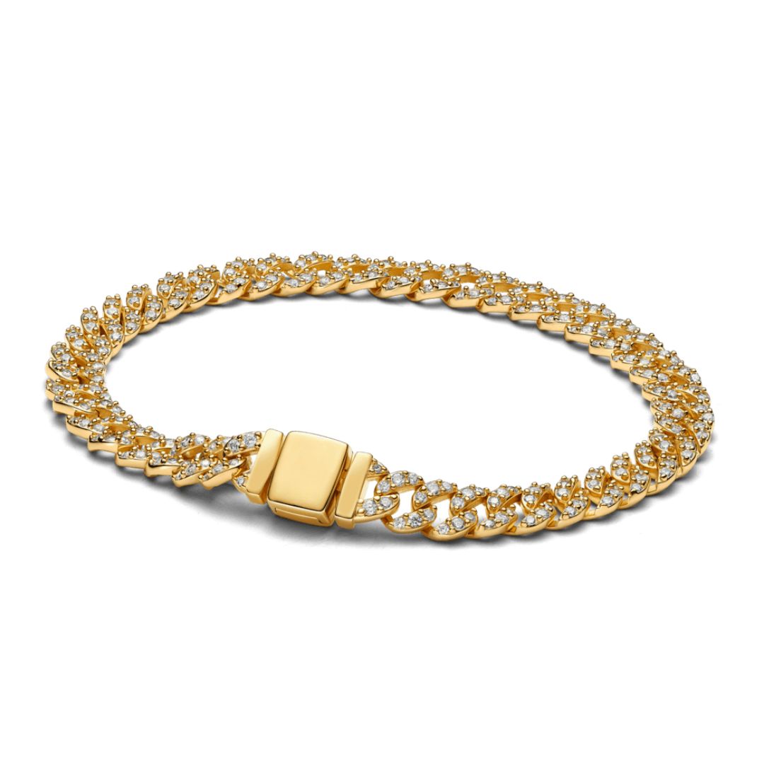 Moissanite Cuban Armbånd | Hvidguld 18k