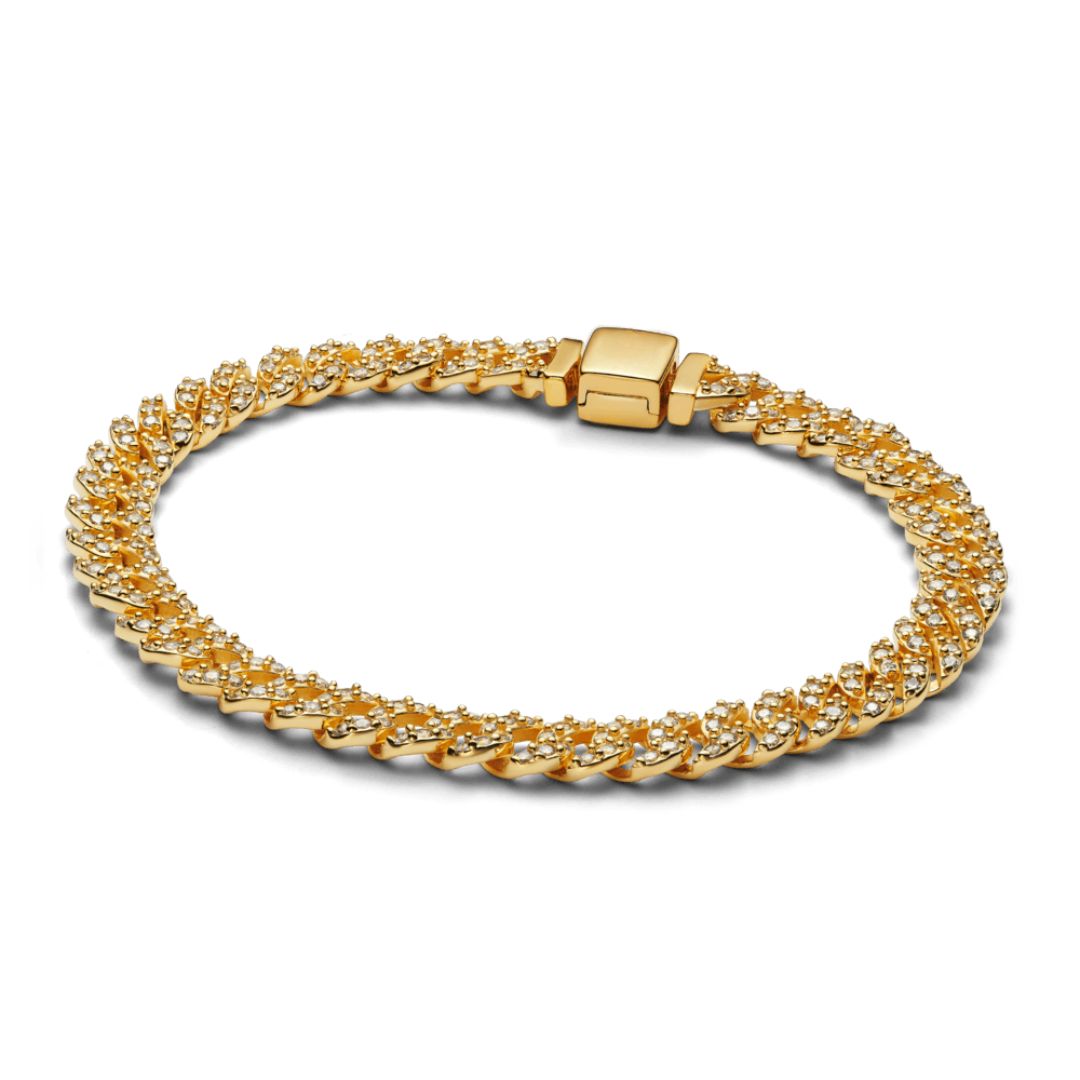 Moissanite Cuban Armbånd | Hvidguld 18k