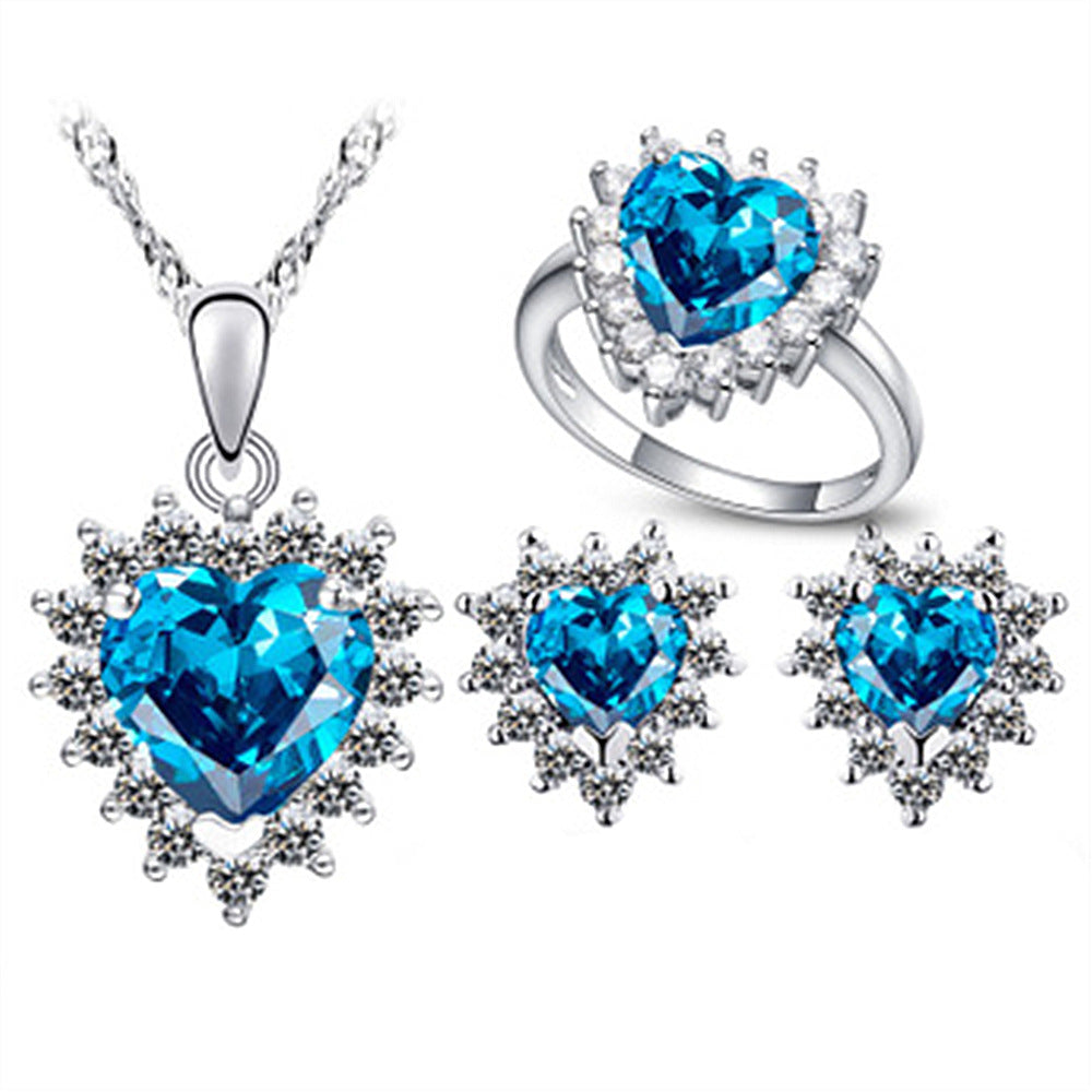Saphira Vale Sæt | Hvidguld 14k - DK
