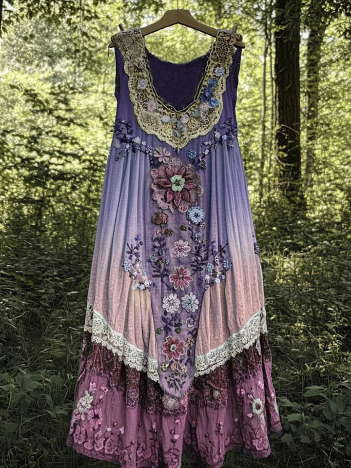 Evabella - Patchwork Art Linned Tank Kjole