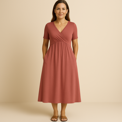 Robe Alicia Lang Kjole V-hals