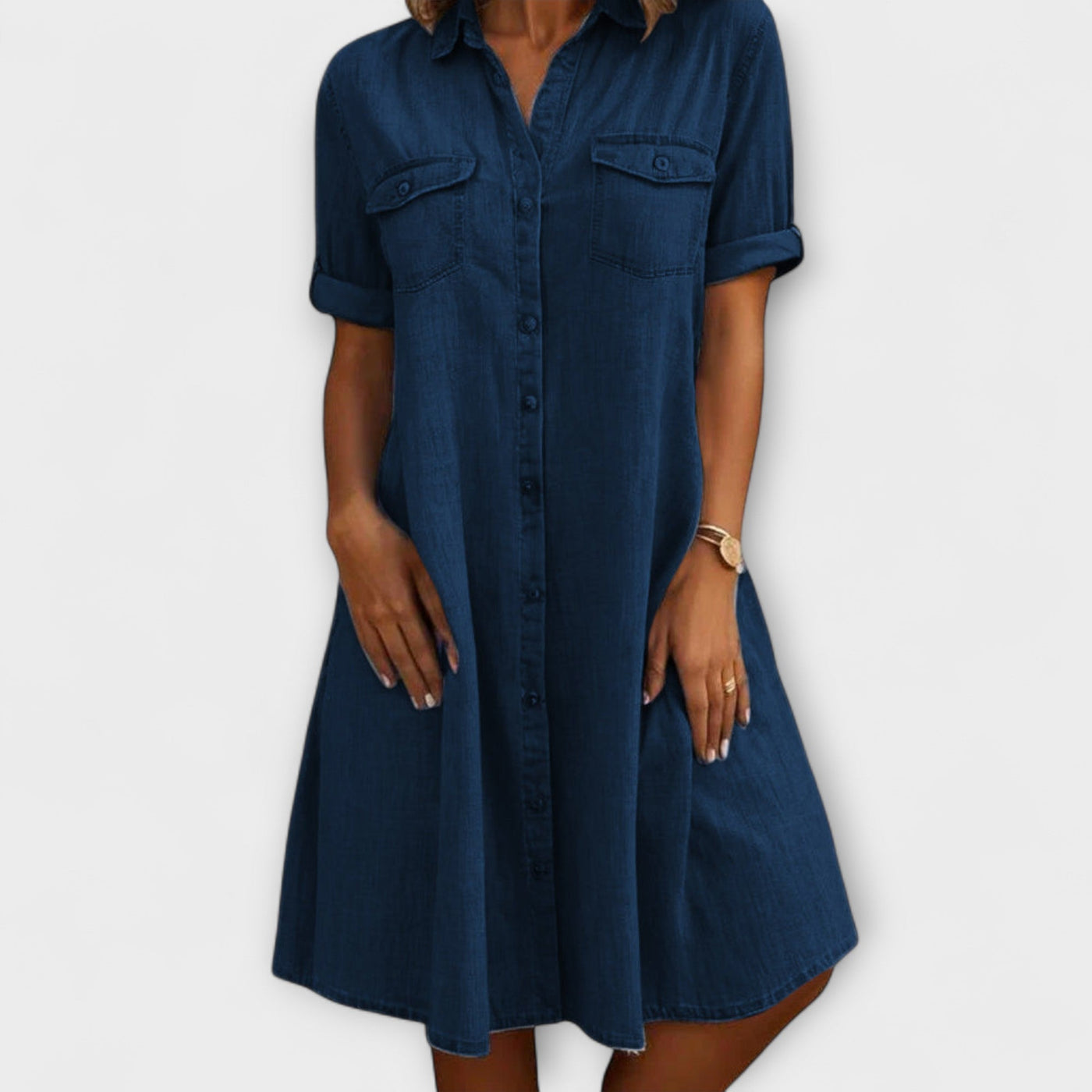 Afslappet Kjole i Blødt Denim