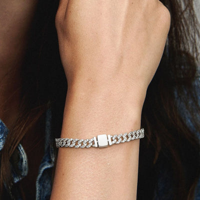 Moissanite Cuban Armbånd | Hvidguld 18k