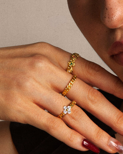 Heldige Kløver Ring i Guld