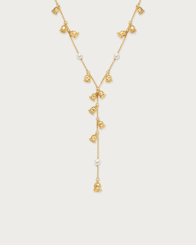 Lily of the Valley Pearl Lariat Necklace