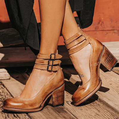 Stefanie | Elegante Riemchenpumps med blokhæle