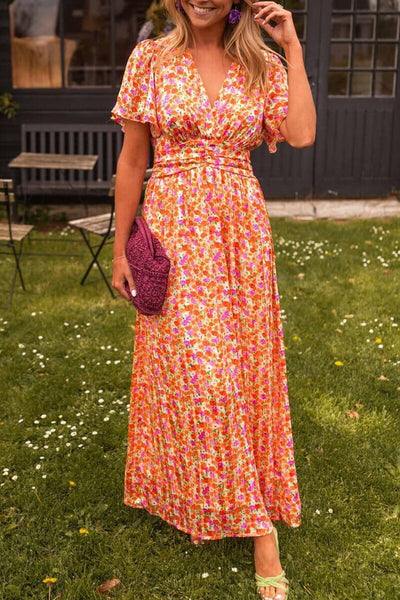 Sandra | Elegant V-Hals Maxi Kjole