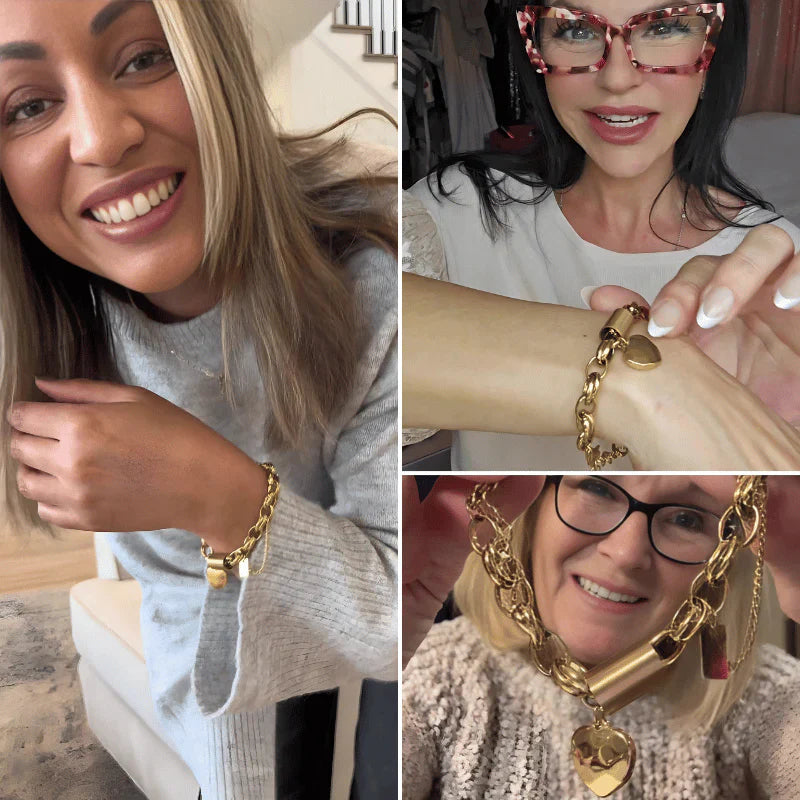 Opmuntrende Chunky Armbånd | Hvidguld 18k