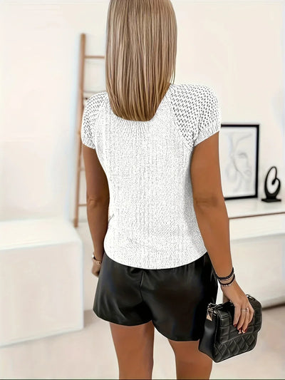 Elegant Pulli i Blonde med Rund Hals