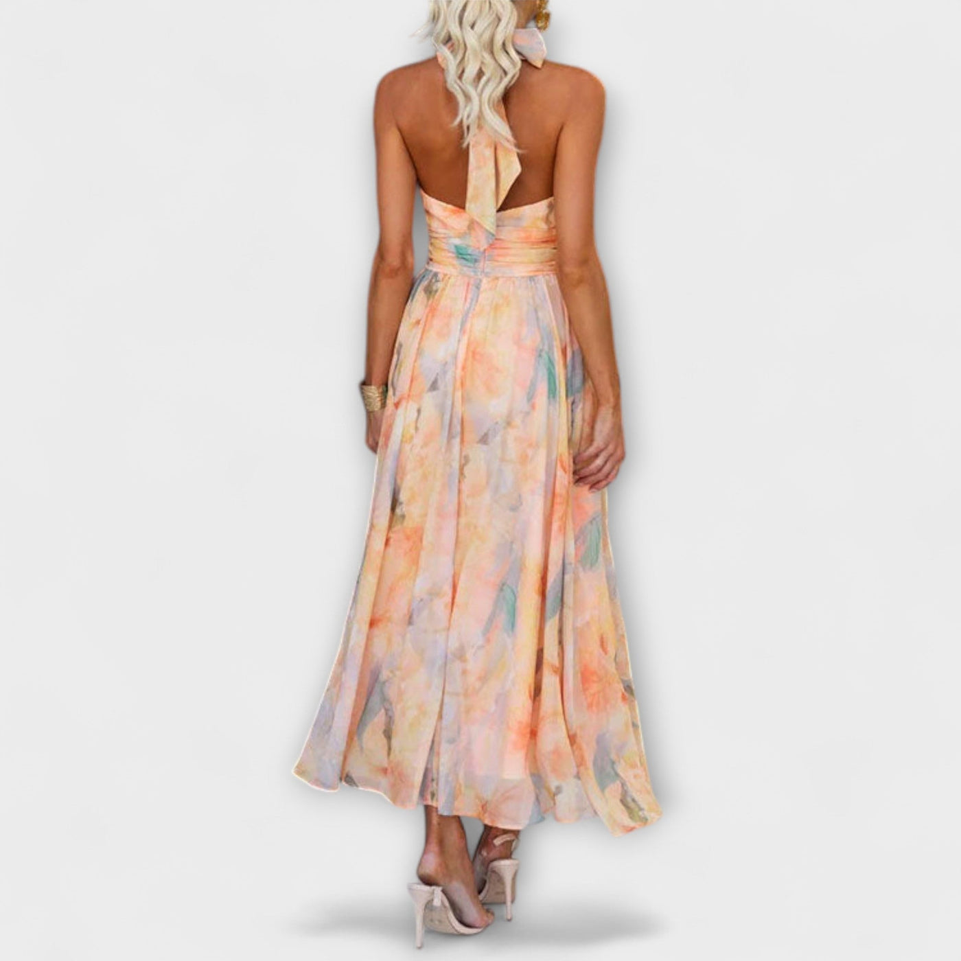 Tessa™ | Maxi Kjole med Akvarelprint
