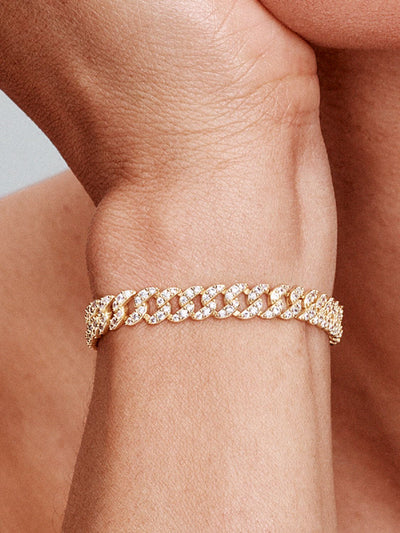 Moissanite Cuban Armbånd | Hvidguld 18k