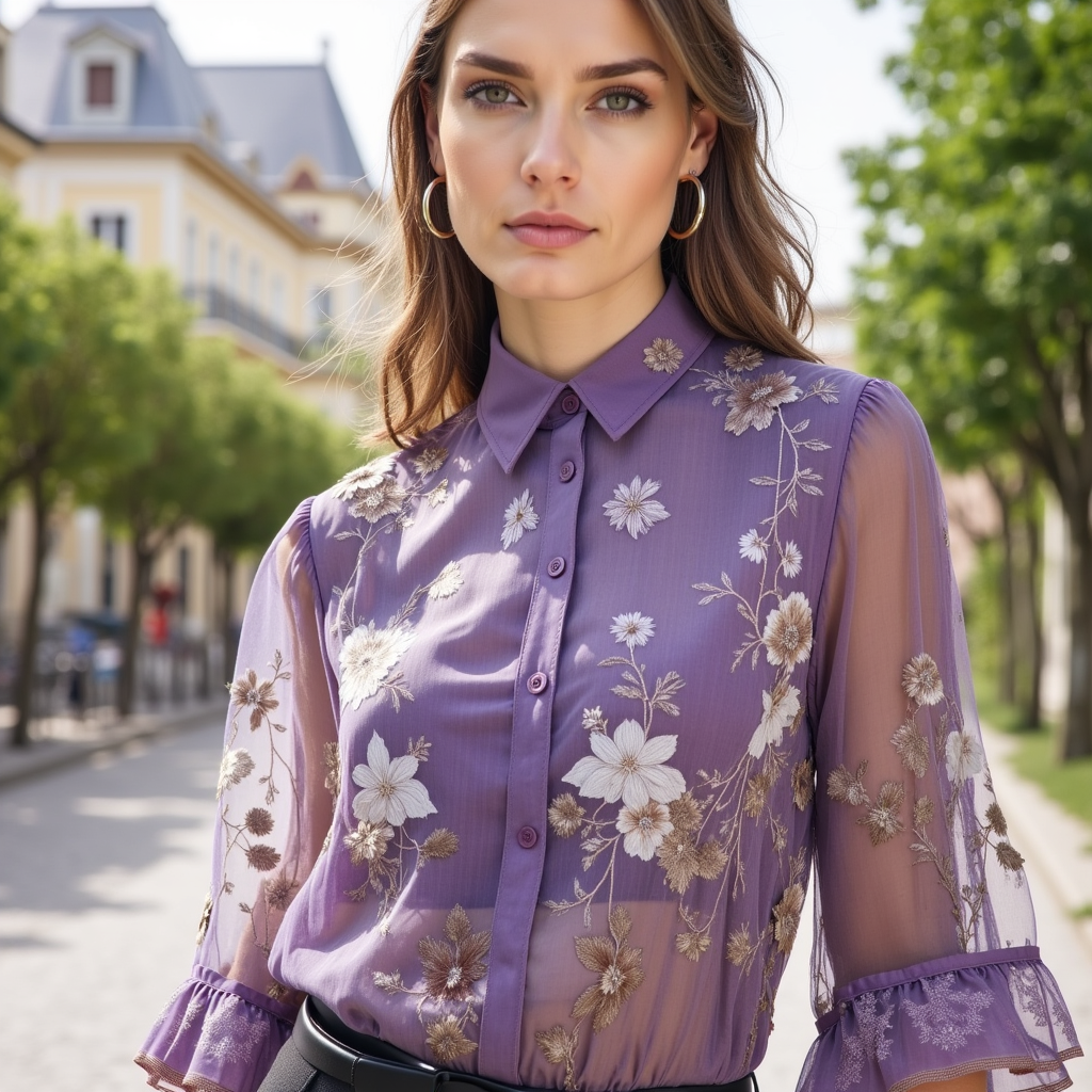 Eloise™ | Elegant Broderet Bluse™ fra Olsen & Olsen - DK