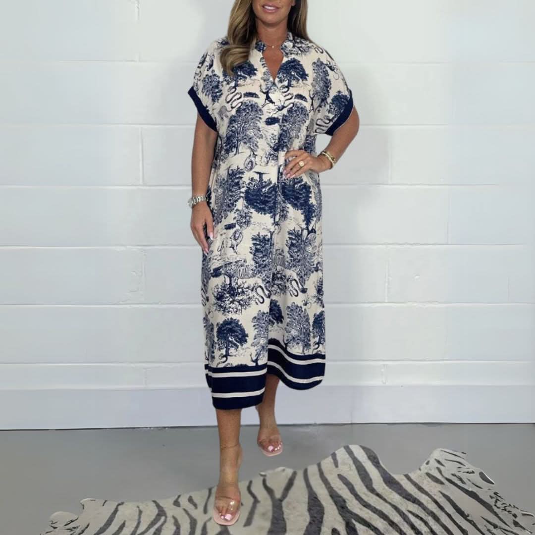 Elegant Kjole Caia™ med Eksklusivt Mønster - Olsen & Olsen - DK