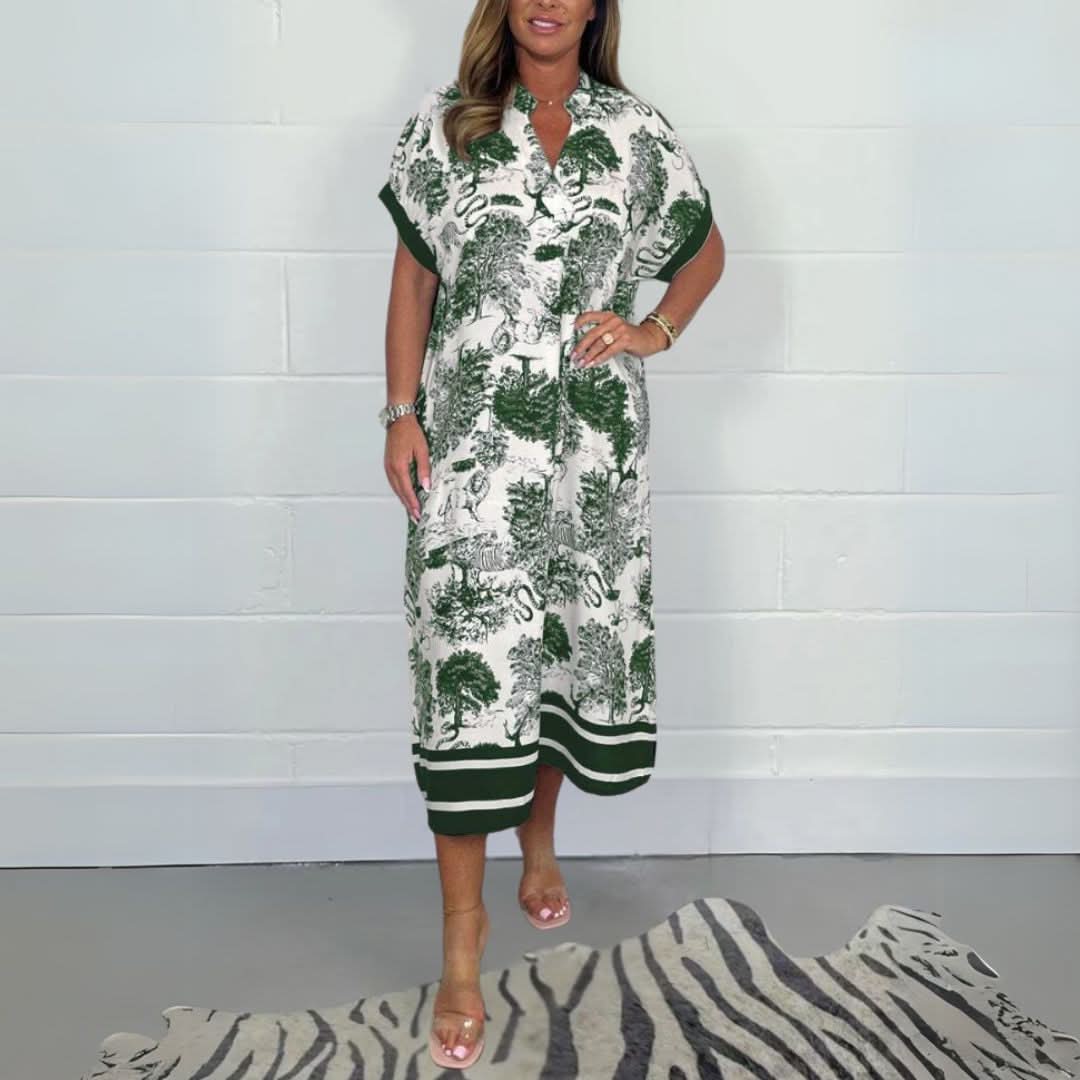 Elegant Kjole Caia™ med Eksklusivt Mønster - Olsen & Olsen - DK