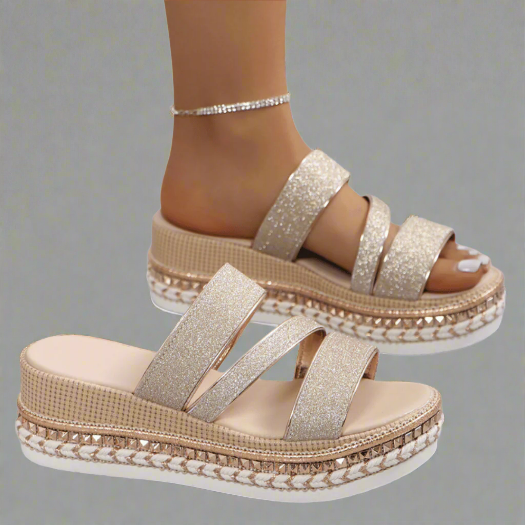 Helga | Komfortable Wedge Sandaler i Premium Materiale