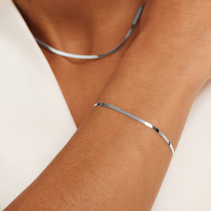 Soleil Slange Armbånd | Hvidguld 14k