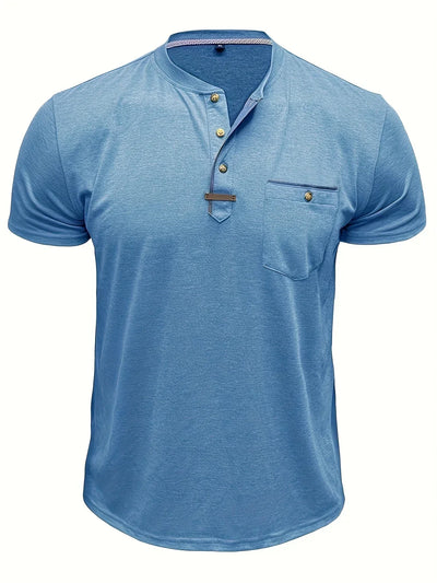 Saxon - Elegant Rund Hals T-shirt Med Lomme