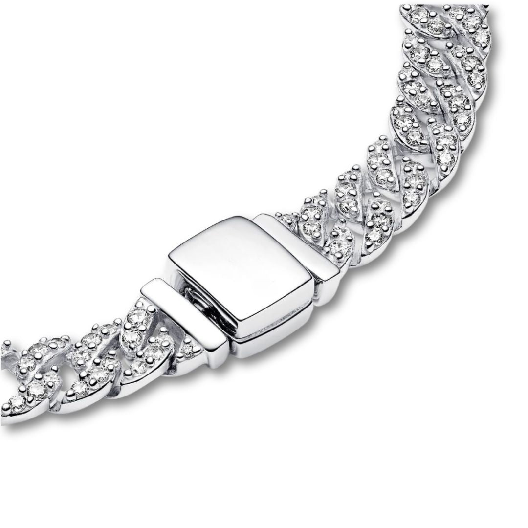 Moissanite Cuban Armbånd | Hvidguld 18k